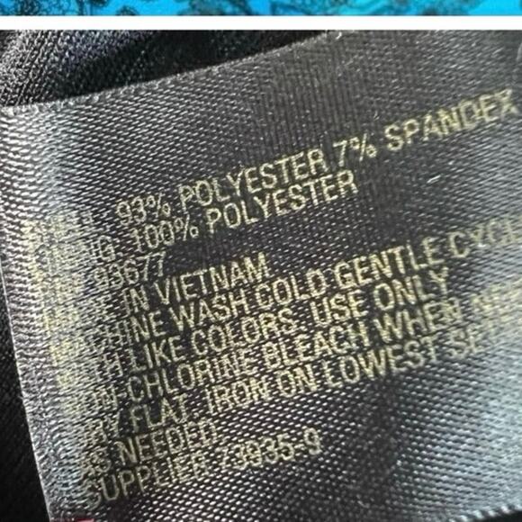 Worthington 2X Pencil Dress Teal Sleeveless Professional Lace Print Midi ! - Picture 7 of 8